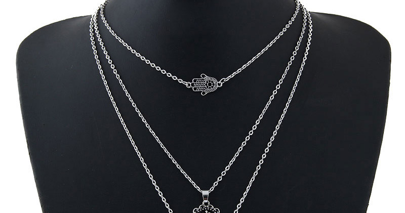 Fashion Silver Color Moon&sun Shape Decorated Necklace,Pendants