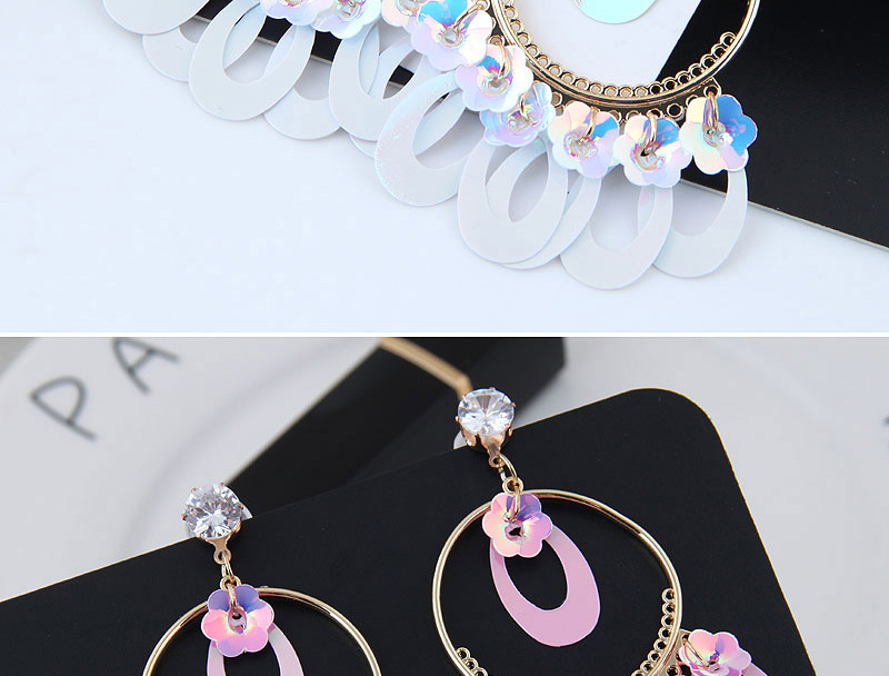 Fashion Purple Circular Ring Shape Decorated Earrings,Drop Earrings