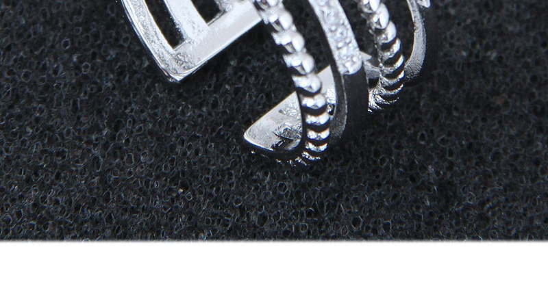 Elegant Silver Color Pure Color Design Multi-layer Opening Ring,Fashion Rings