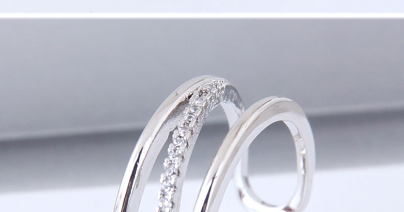 Elegant Silver Color Pure Color Design Multi-layer Opening Ring,Fashion Rings