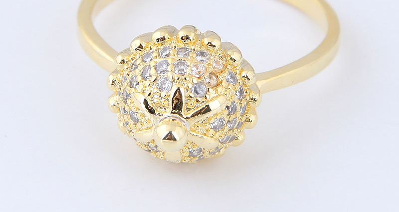 Elegant Gold Color Full Diamond Decorated Pure Color Ring,Fashion Rings
