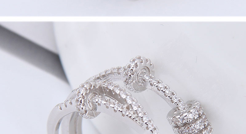 Elegant Silver Color Full Diamond Decorated Pure Color Ring,Fashion Rings