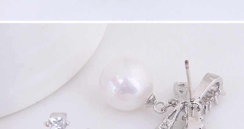 Elegant Silver Color Bowknot Shape Design Simple Earrings,Stud Earrings