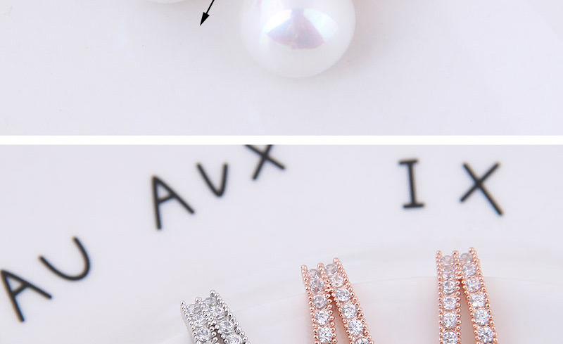 Elegant Silver Color Pearls&diamond Decorated Simple Earrings,Stud Earrings
