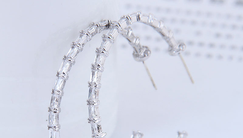 Elegant Silver Color Circular Ring Shape Design Earrings,Hoop Earrings