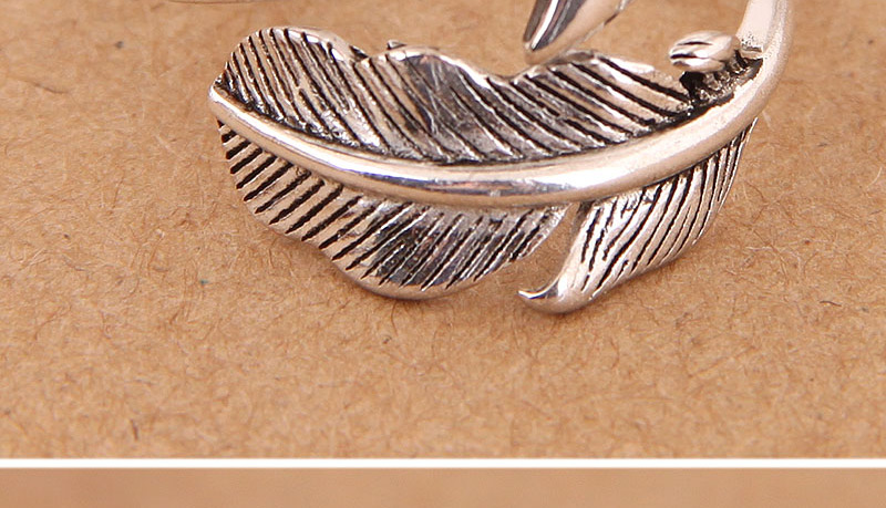 Elegant Antique Silver Feather Shape Design Pure Color Ring,Fashion Rings