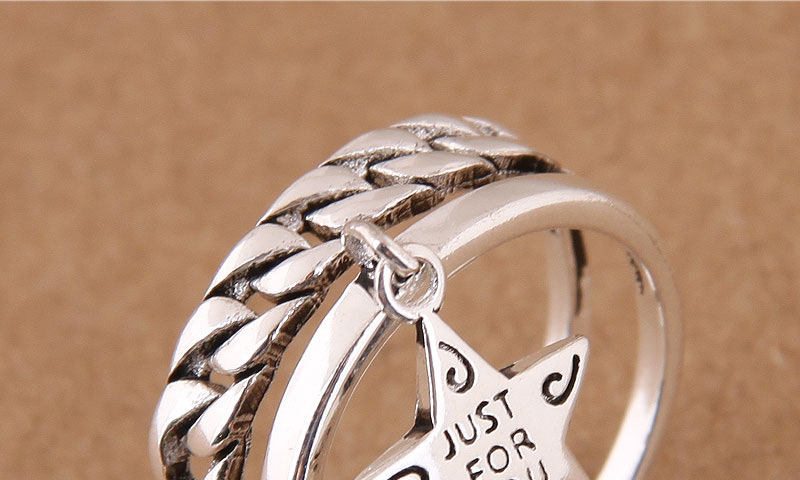Elegant Antique Silver Double Layer Design Opening Ring,Fashion Rings
