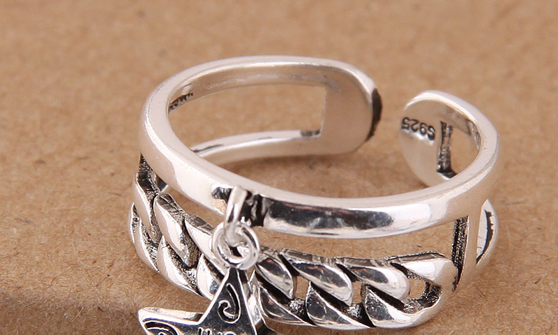 Elegant Antique Silver Double Layer Design Opening Ring,Fashion Rings