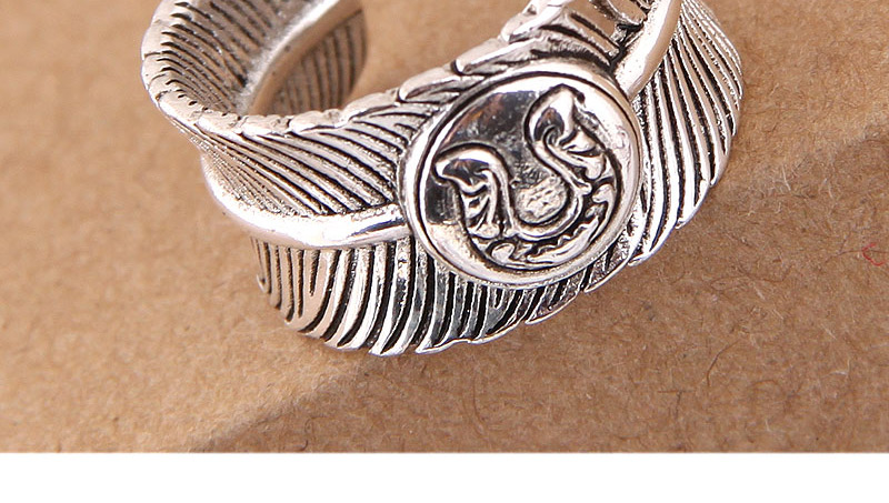 Elegant Antique Silver Leaf Shape Design Pure Color Ring,Fashion Rings