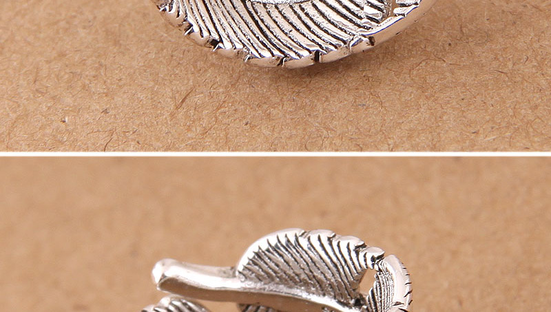 Elegant Antique Silver Leaf Shape Design Pure Color Ring,Fashion Rings