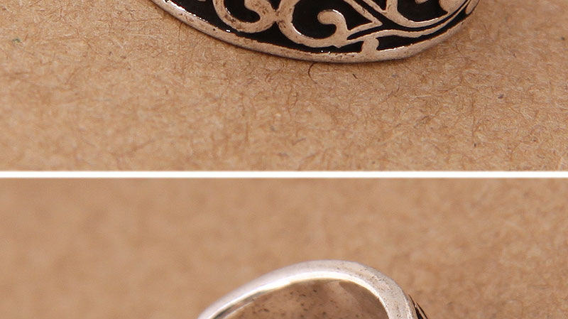 Elegant Antique Silver Flower Pendant Decorated Opening Ring,Fashion Rings
