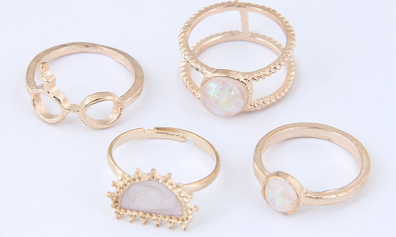 Fashion Gold Color Pure Color Design Hollow Out Ring(7ps),Fashion Rings