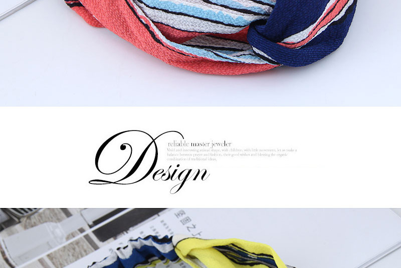 Sweet Blue+red Stripe Pattern Decorated Hair Band,Hair Ribbons