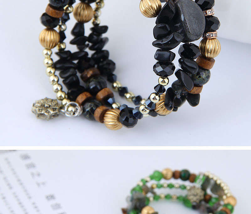 Elegant Black+yellow Multi-layer Design Color Mathcing Bracelet,Fashion Bracelets
