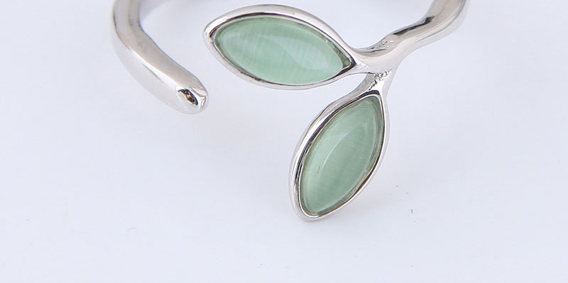 Sweet Green Leaf Shape Design Opening Ring,Fashion Rings