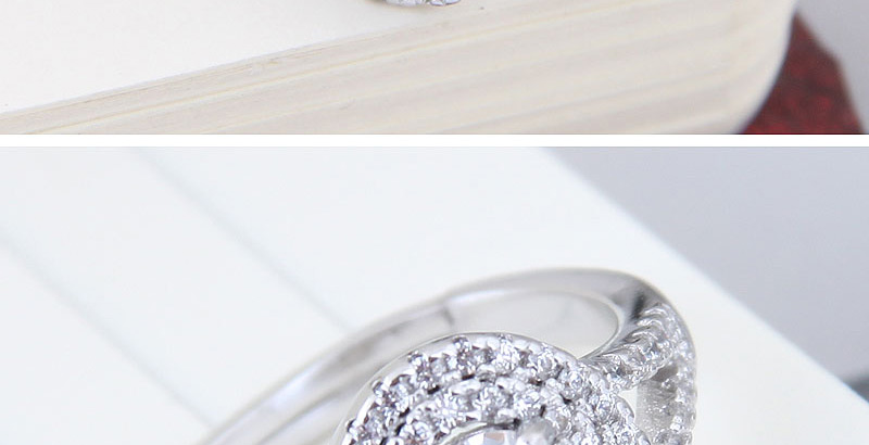 Sweet Silver Color Full Diamond Decorated Pure Color Ring,Fashion Rings