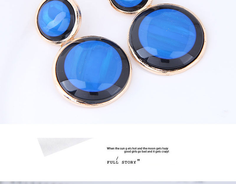 Elegant Sapphire Blue Double Round Shape Design Earrings,Drop Earrings