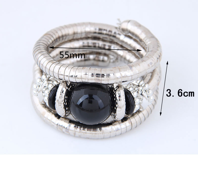 Fashion Black Round Shape Decorated Bracelet,Fashion Bangles