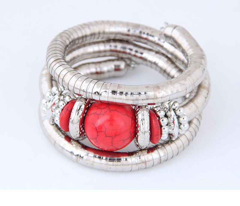Fashion Red Multi-layer Design Bracelet,Fashion Bangles