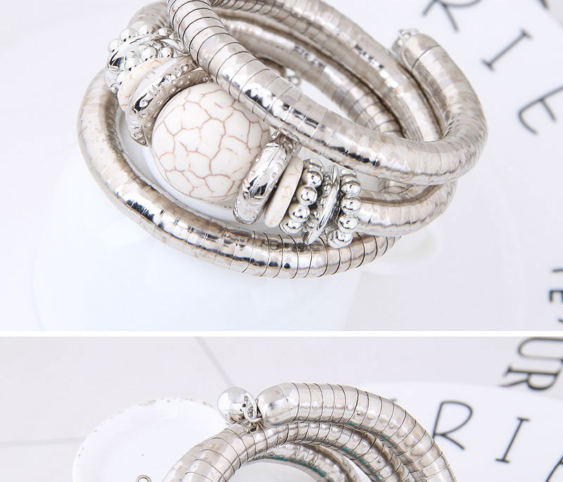Fashion White Round Shape Decorated Bracelet,Fashion Bangles