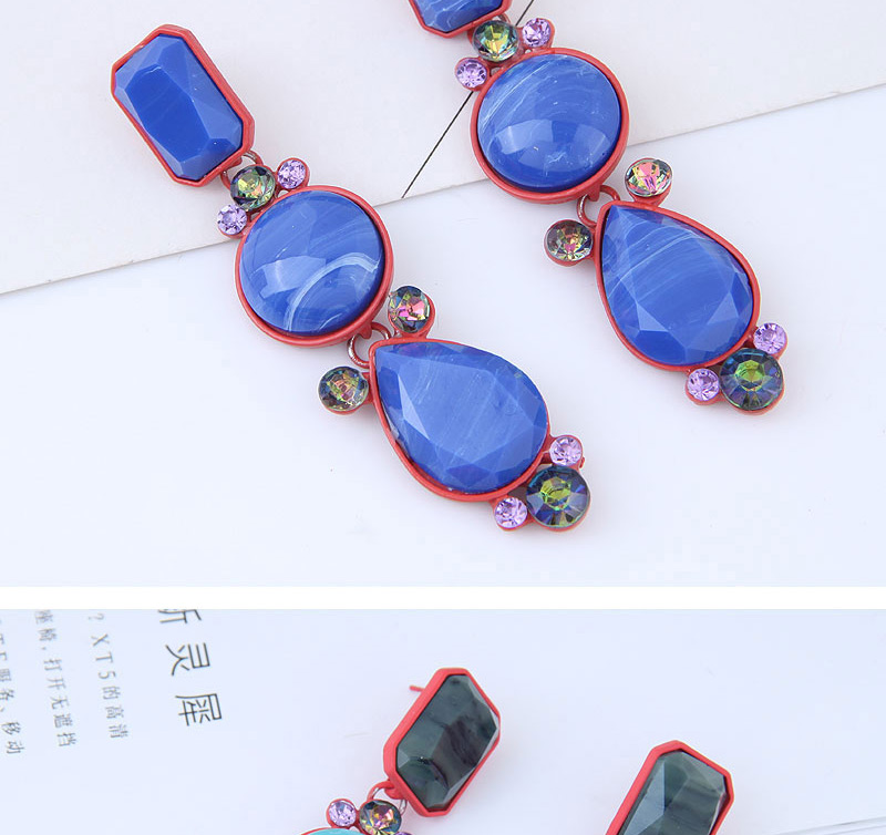 Fashion Blue Geometric Shape Decorated Earrings,Drop Earrings