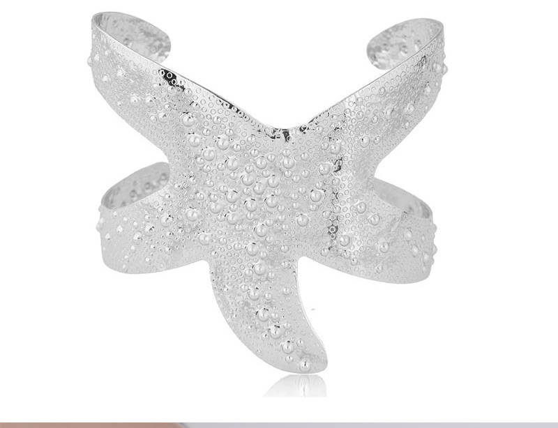 Fashion Silver Color Starfish Shape Decorated Opening Bracelet,Fashion Bangles