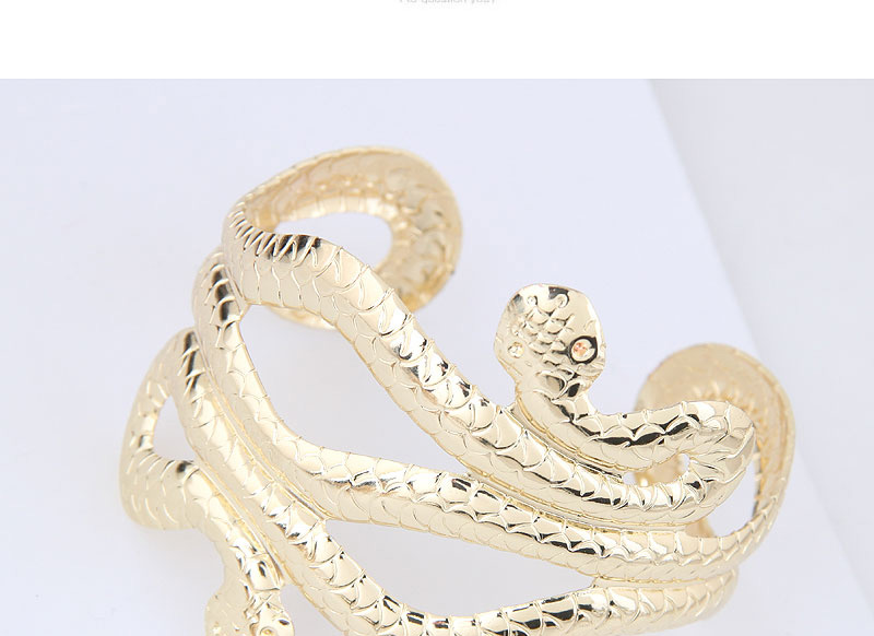 Fashion Gold Color Snake Shape Decorated Opening Bracelet,Fashion Bangles