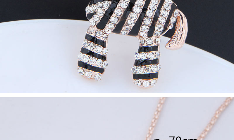 Fashion Rose Gold Zebra Shape Decorated Necklace,Pendants