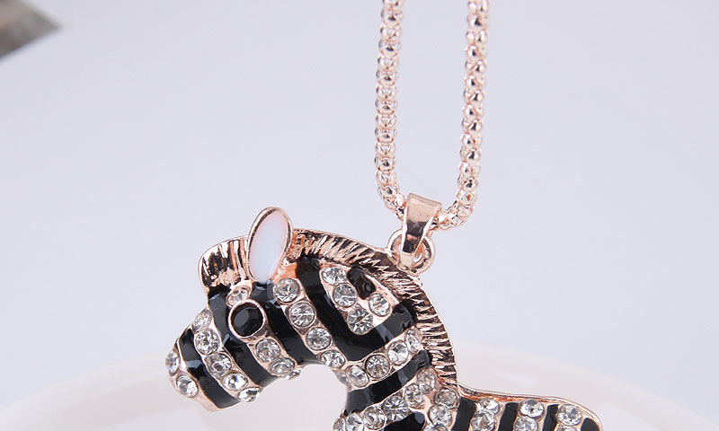 Fashion Rose Gold Zebra Shape Decorated Necklace,Pendants