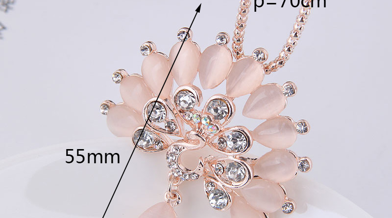 Fashion Rose Gold Peacock Shape Decorated Necklace,Pendants