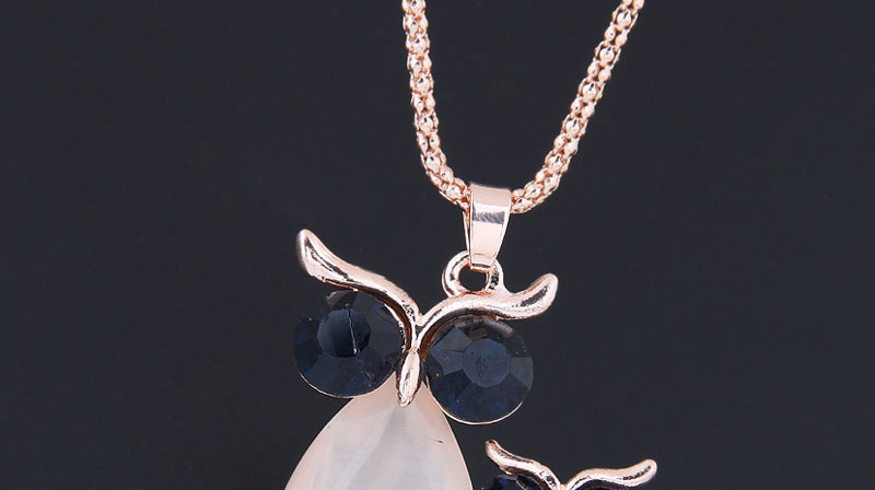 Fashion Rose Gold Waterdrop Shape Decorated Necklace,Pendants