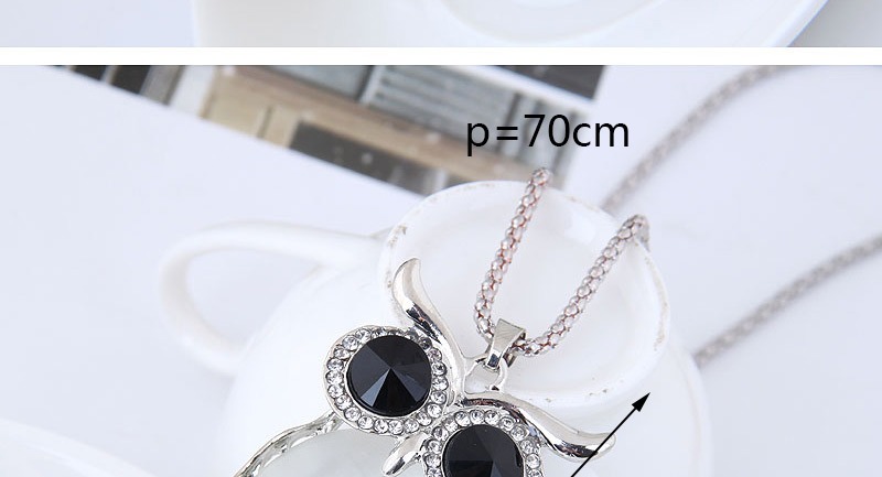 Fashion Silver Color Owl Shape Decorated Necklace,Pendants