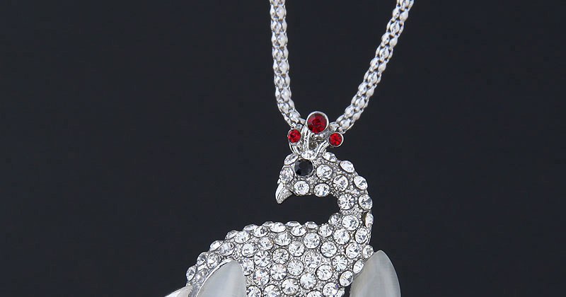 Fashion Silver Color Peacock Shape Decorated Necklace,Pendants