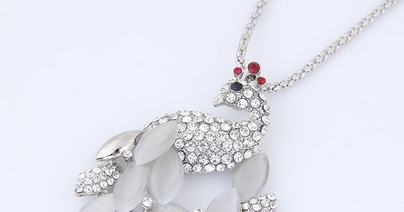 Fashion Silver Color Peacock Shape Decorated Necklace,Pendants