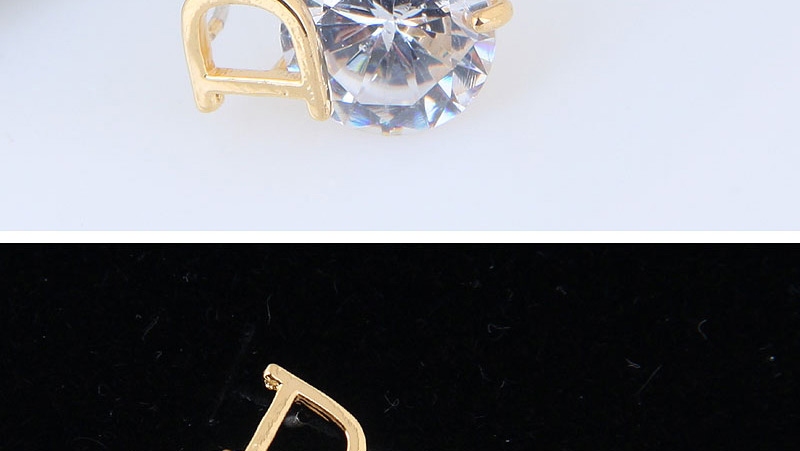 Fashion Gold Color D Letter Shape Decorated Earrings,Stud Earrings