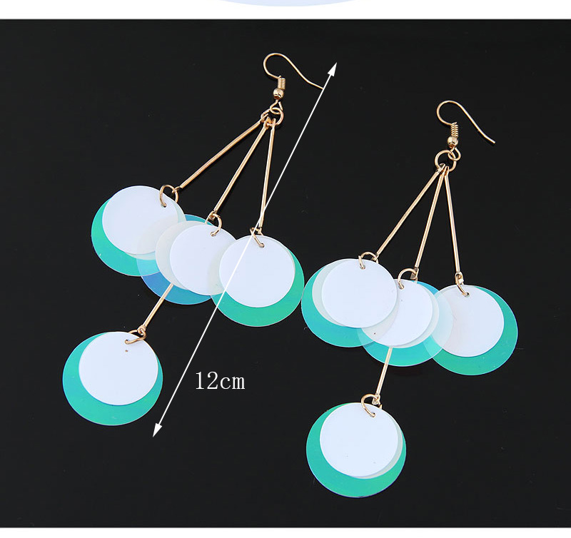 Fashion White Round Shape Decorated Paillette Earrings,Drop Earrings