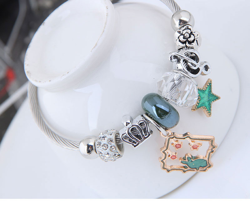 Fashion Silver Color+green Rabbit&star Shape Decorated Bracelet,Fashion Bracelets