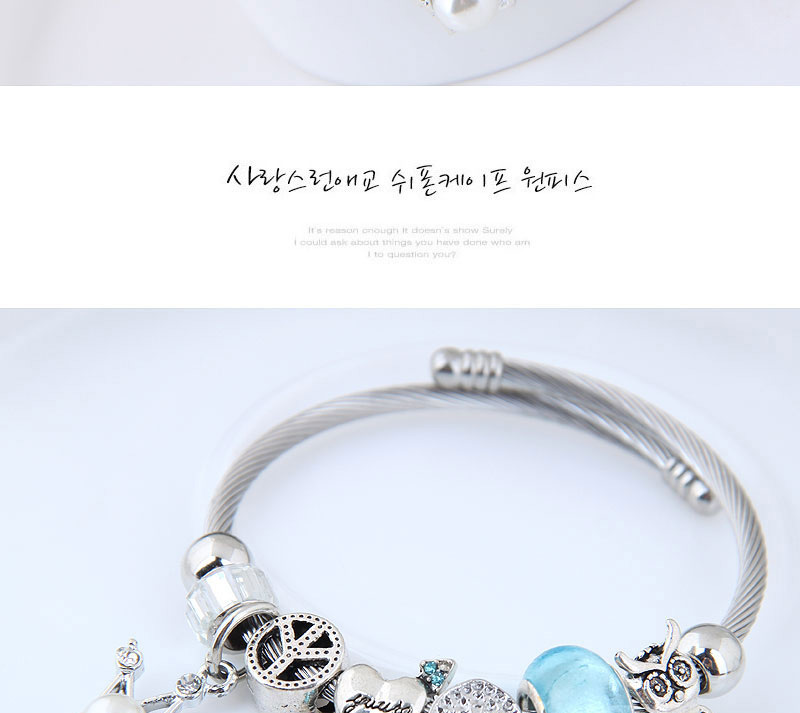 Fashion Silver Color+blue Crown Shape Decorated Bracelet,Fashion Bracelets