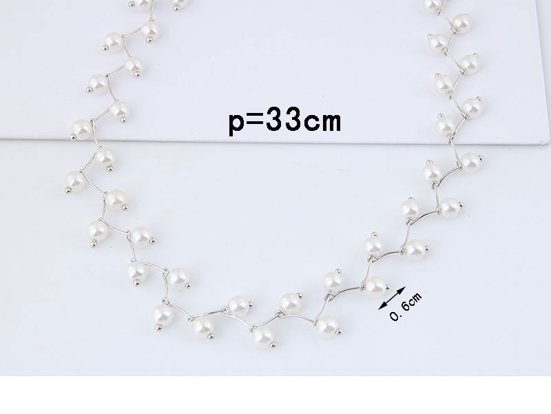 Simple White Pearl Decorated Necklace,Chokers
