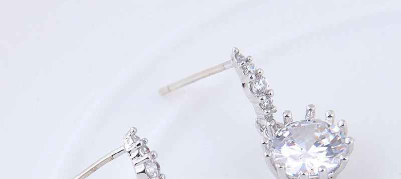 Fashion Silver Color Diamond Decorated Earrings,Stud Earrings