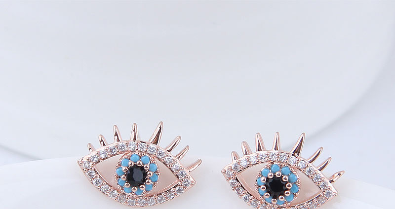 Fashion Silver Color Eye Shape Decorated Earrings,Stud Earrings