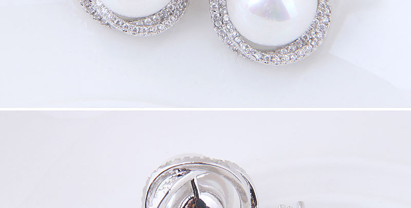 Fashion Silver Color Pearl Decorated Earrings,Stud Earrings