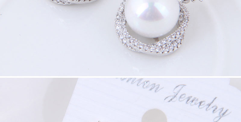 Fashion Silver Color Pearl Decorated Earrings,Stud Earrings