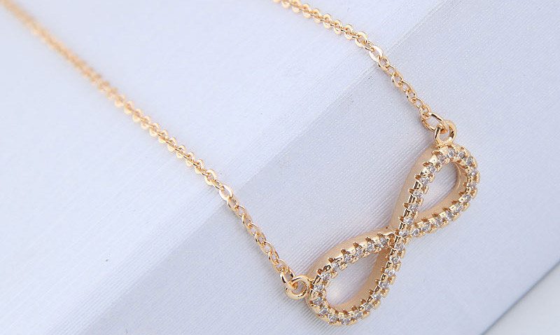Elegant Gold Color Letter 8 Decorated Pure Color Necklace,Chains