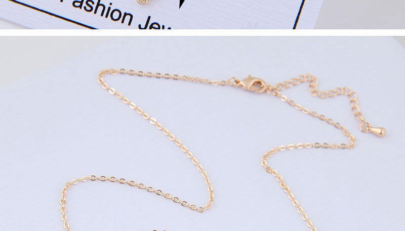 Elegant Gold Color Key Shape Pendant Decorated Necklace,Necklaces