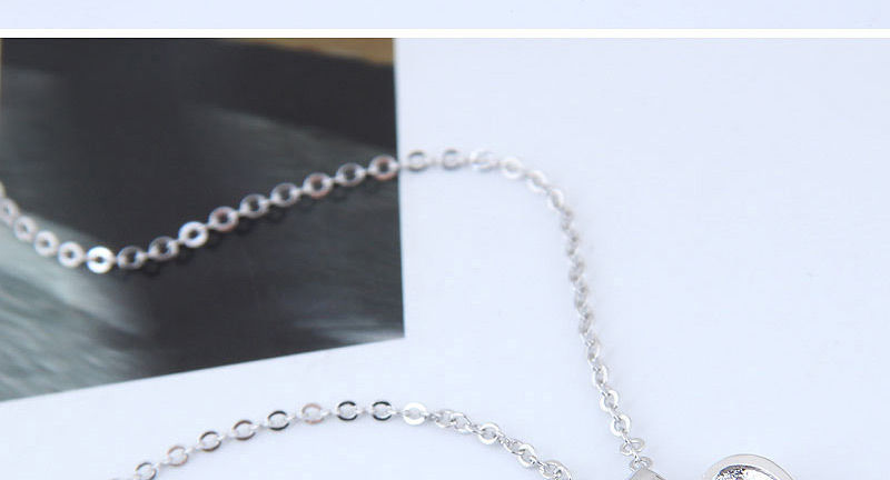 Elegant Silver Color Heart Shape Pendant Decorated Necklace,Necklaces