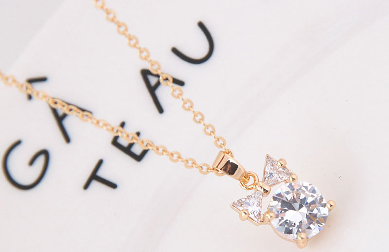 Elegant Gold Color Bowknot Pendant Decorated Necklace,Necklaces