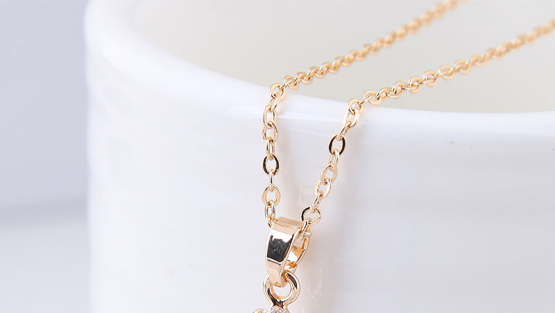 Elegant Gold Color Water Drop Shape Pendant Decorated Necklace,Necklaces