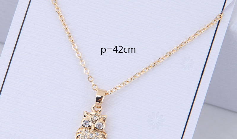 Elegant Gold Color Owl Pendant Decorated Necklace,Swimwear Plus Size