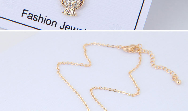 Elegant Gold Color Owl Pendant Decorated Necklace,Swimwear Plus Size
